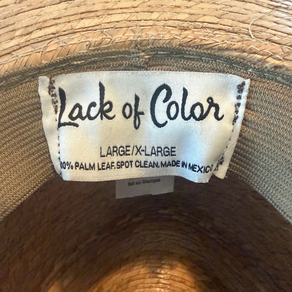Lack Of Color Palma Wide Brim Straw Hat - Natural Tan Large/Extra Large L XL - Picture 5 of 7